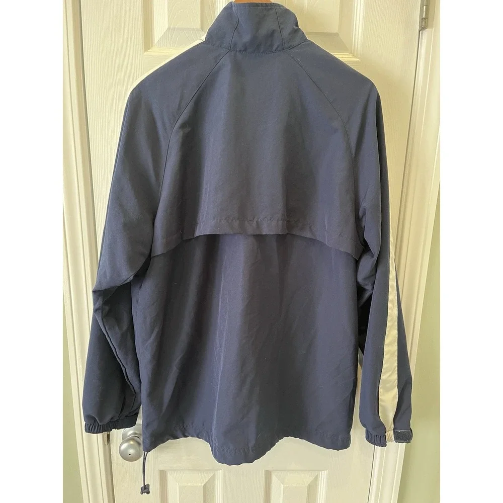 VTG Nike Men's‎ Large Team Training Navy Blue/White Vented Full Zip Jacket Y2K